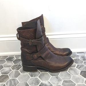 Overland Riley Brown Double Strap Leather Boots